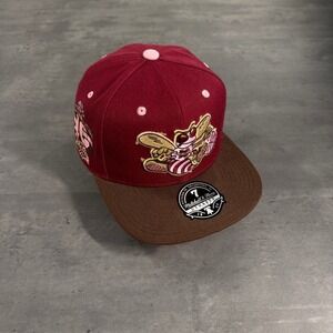 Mitchell & Ness Charlotte Hornets Hat 7‎ Maroon Pink Brown Sugar Bacon Fitted